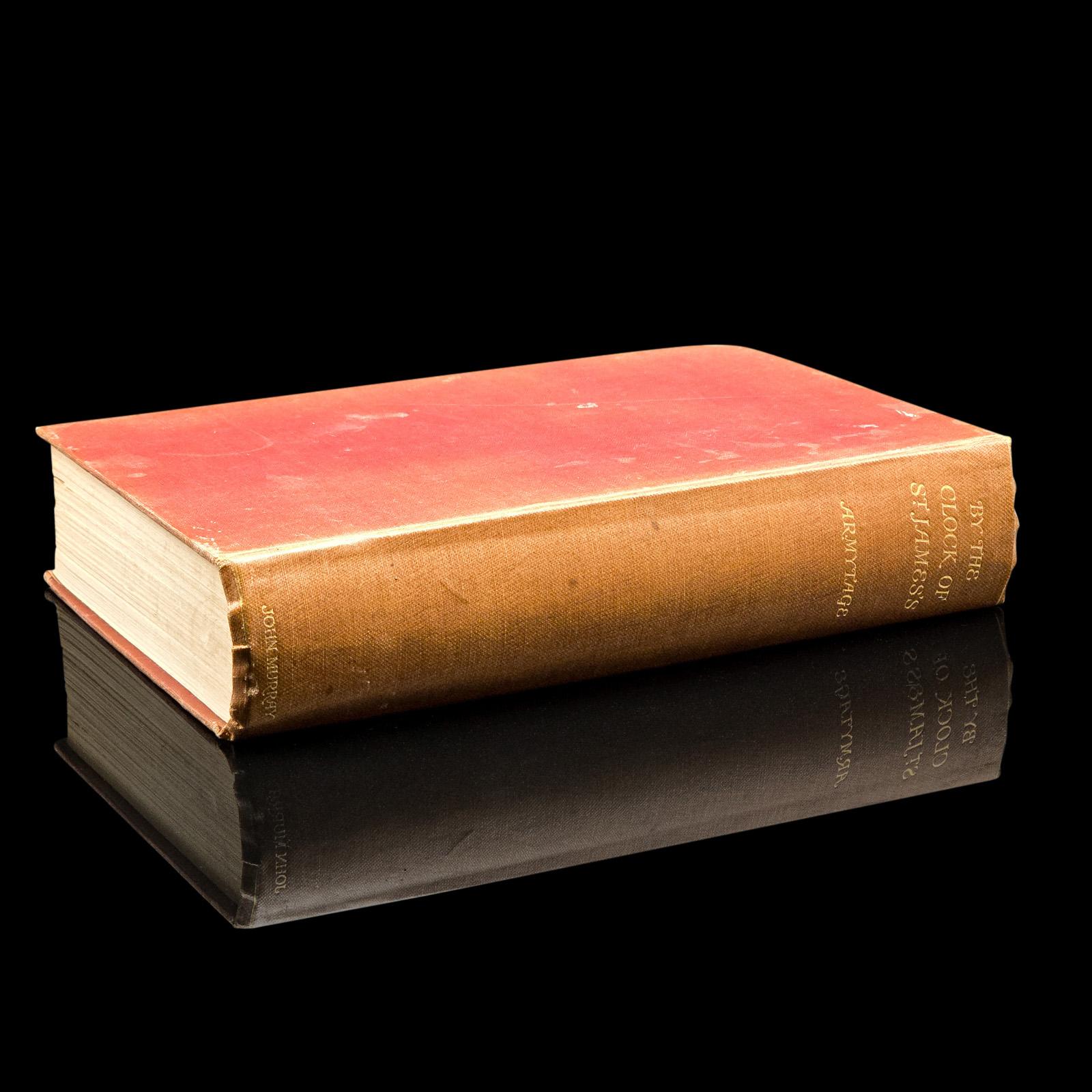 This is a vintage copy of By The Clock of St James's by Percy Armytage, published in 1927 and originally compiled during the Victorian and Edwardian periods. A bound and illustrated memoir, the work explores military and social themes with wit and