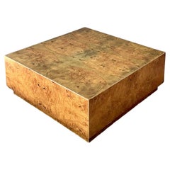 Vintage Book Matched Burl Wood Coffee Table