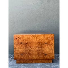 Vintage Book Matched Burl Wood Table