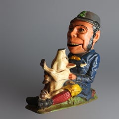 Vintage Book of Knowledge Cast Iron Mechanical Bank, Patty and the Pig