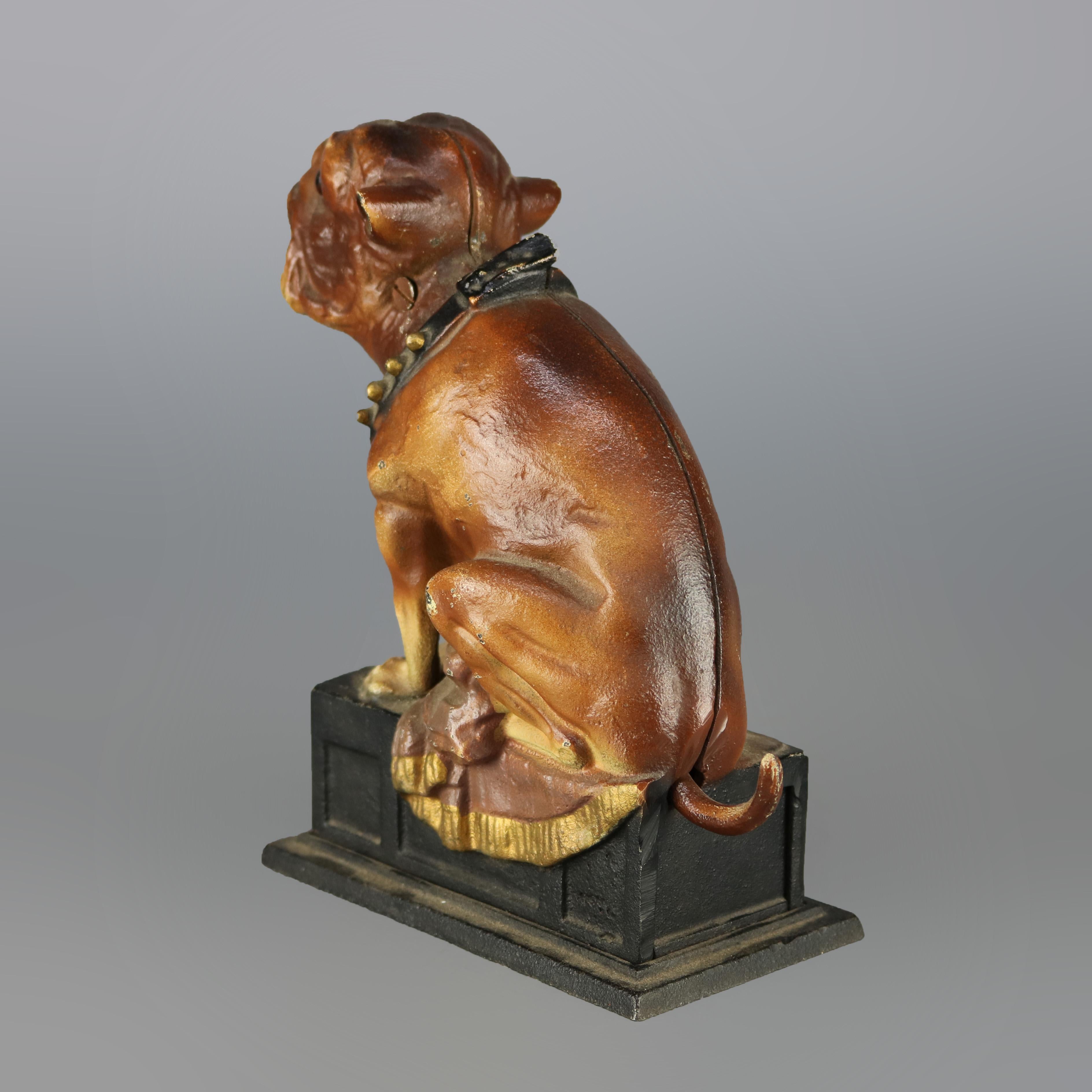 vintage cast iron dog bank