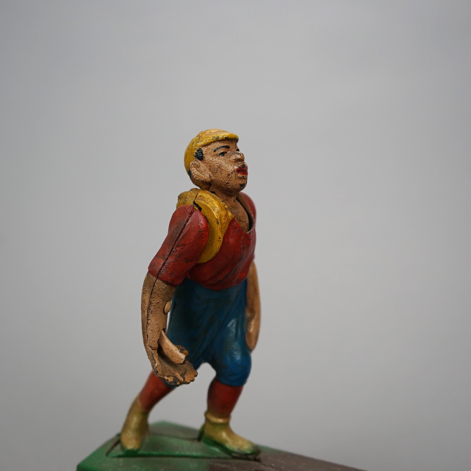 American Vintage Book of Knowledge Home Town Battery Mechanical Bank, 20th Century For Sale