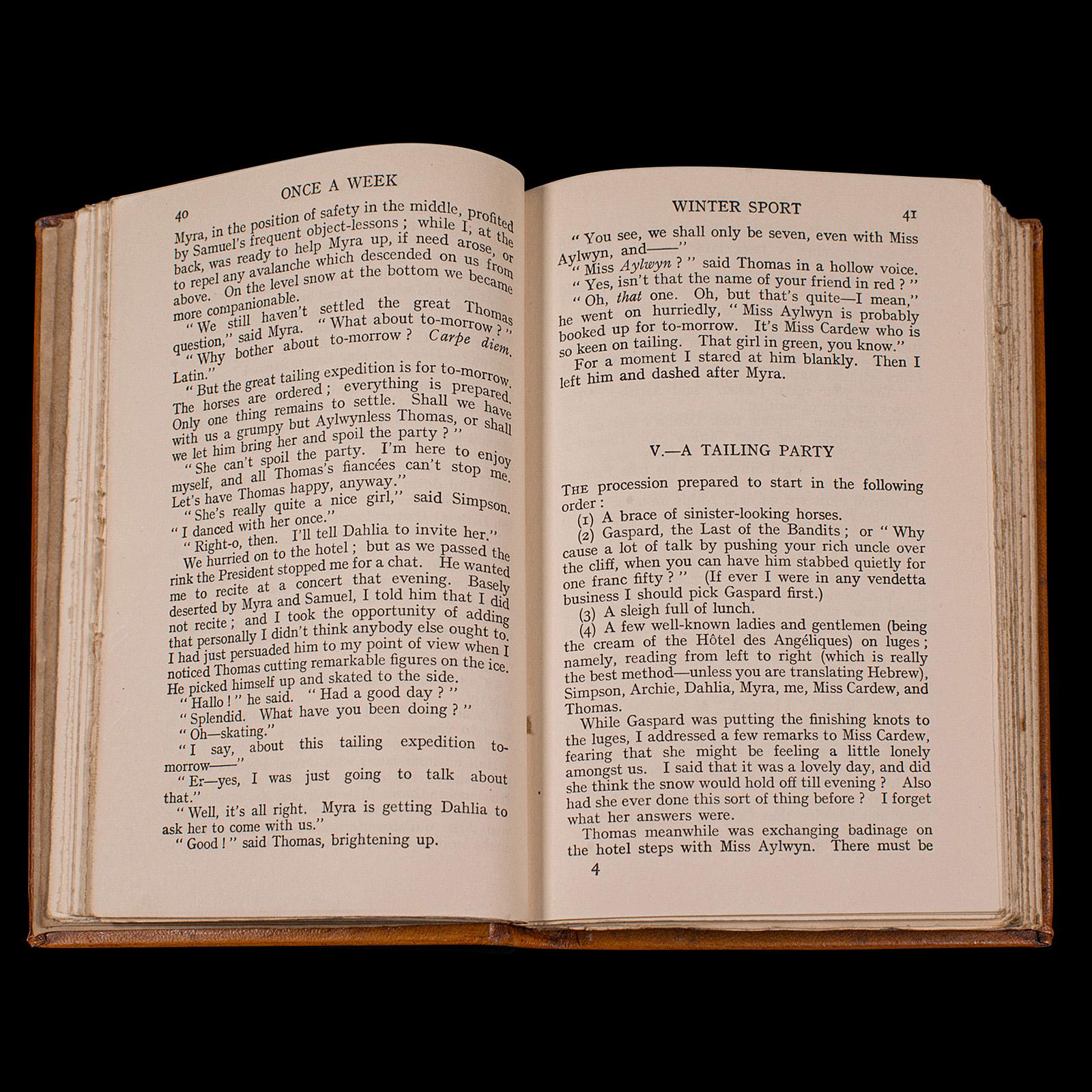 20ième siècle Livre vintage Once A Week, AA Milne, anglais, relié au Maroc, récits courts, 1926 en vente
