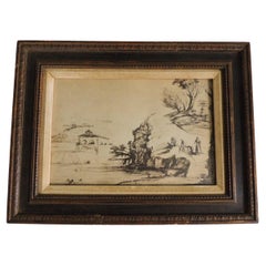 Vintage Book Plate Framed on Wood Antique Frame