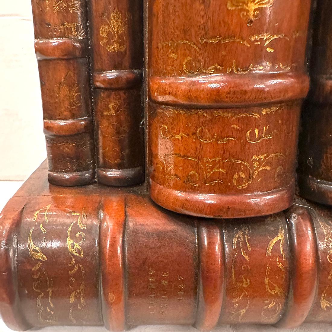 English Vintage Book Stack Lamp For Sale