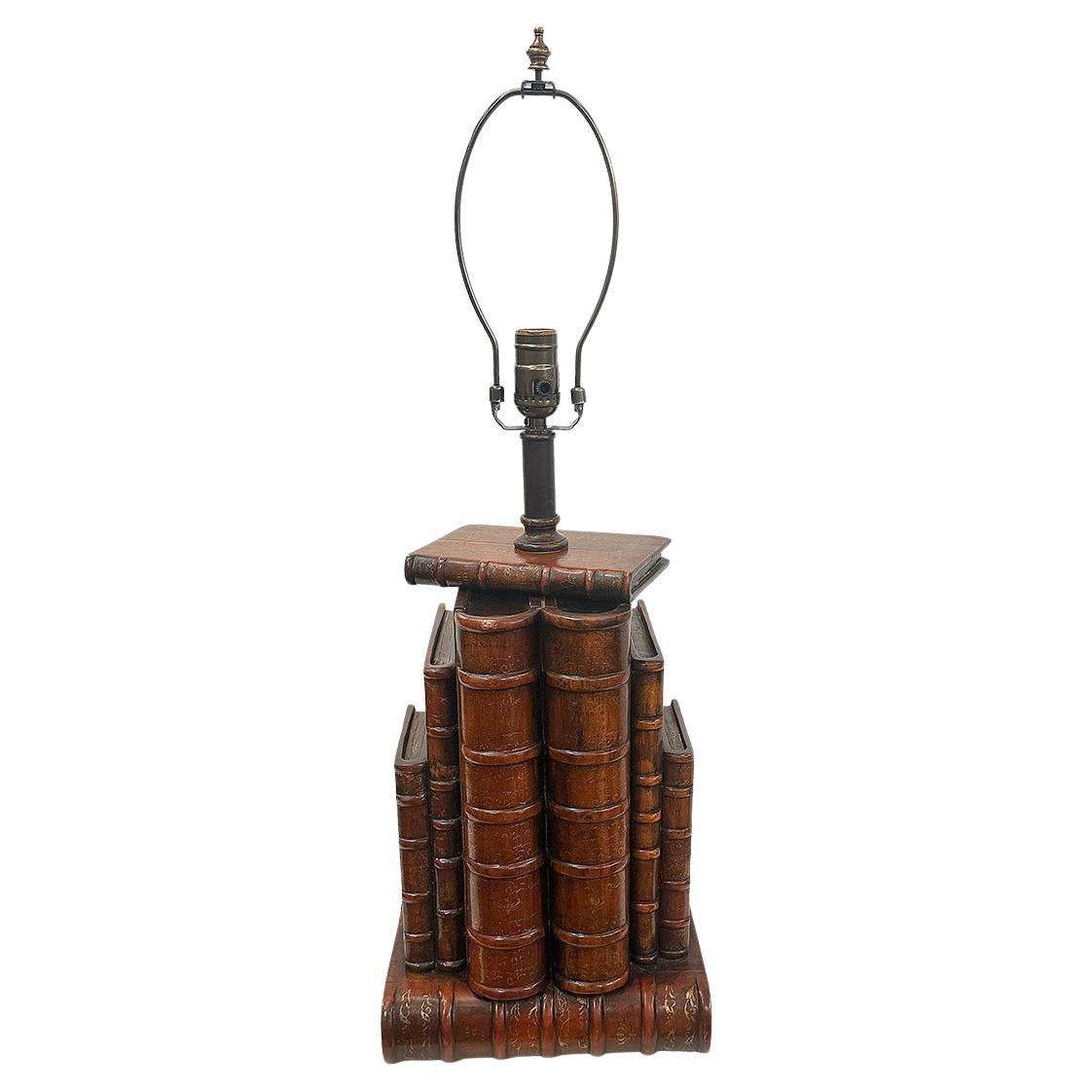 Vintage Book Stack Lamp For Sale