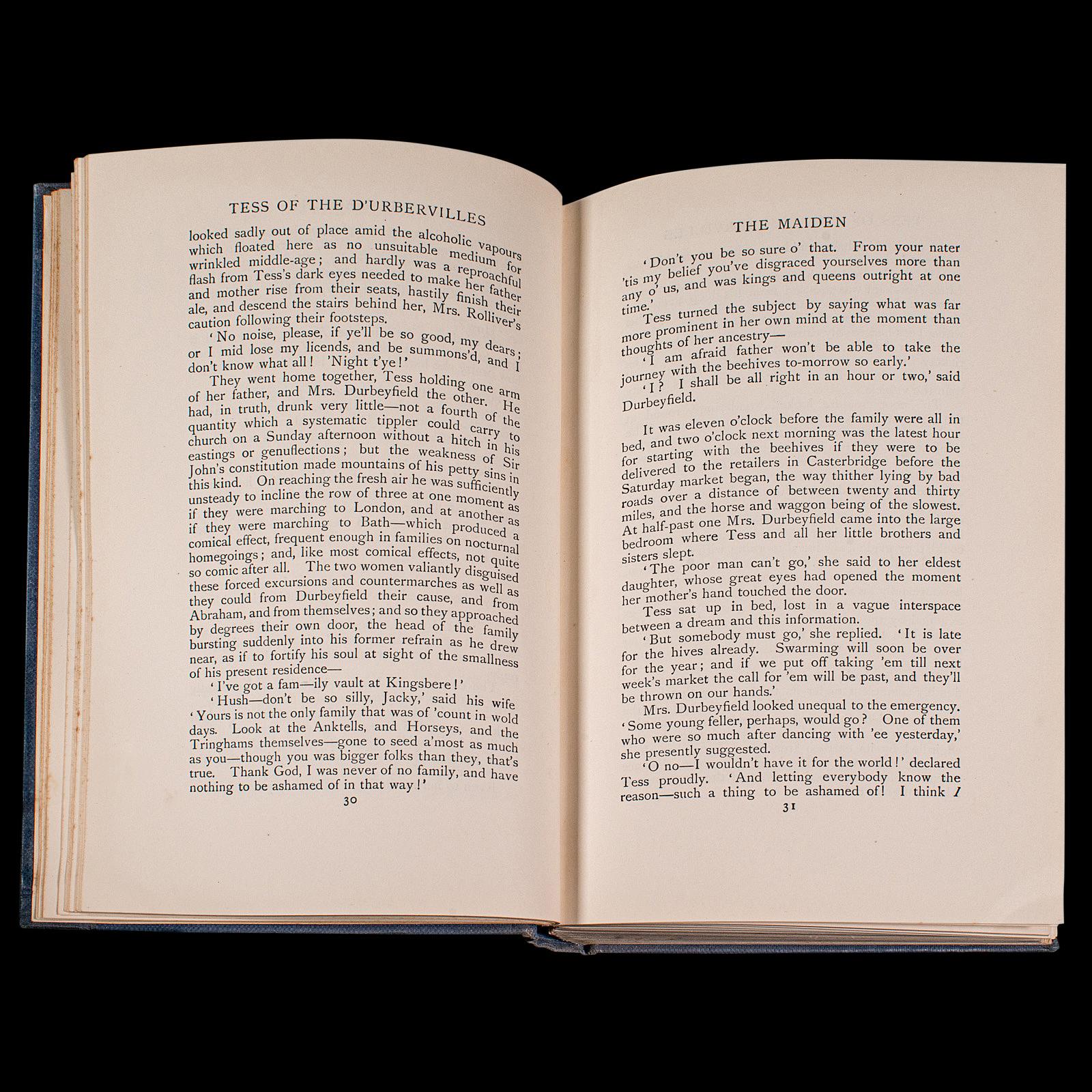 20ième siècle Livre vintage Tess Of The D'Urbevilles, Thomas Hardy, édition limitée, roman en vente