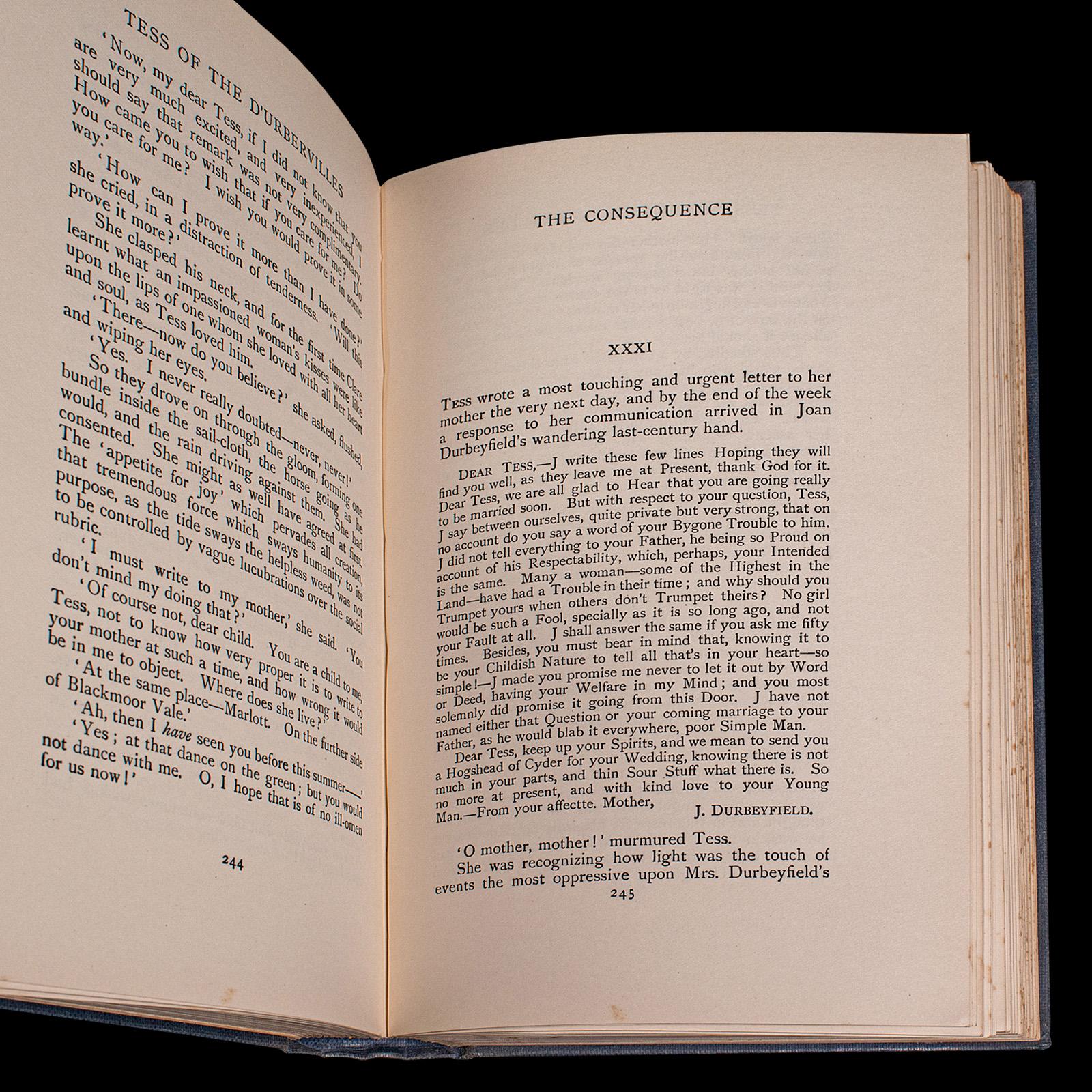 Livre vintage Tess Of The D'Urbevilles, Thomas Hardy, édition limitée, roman en vente 2