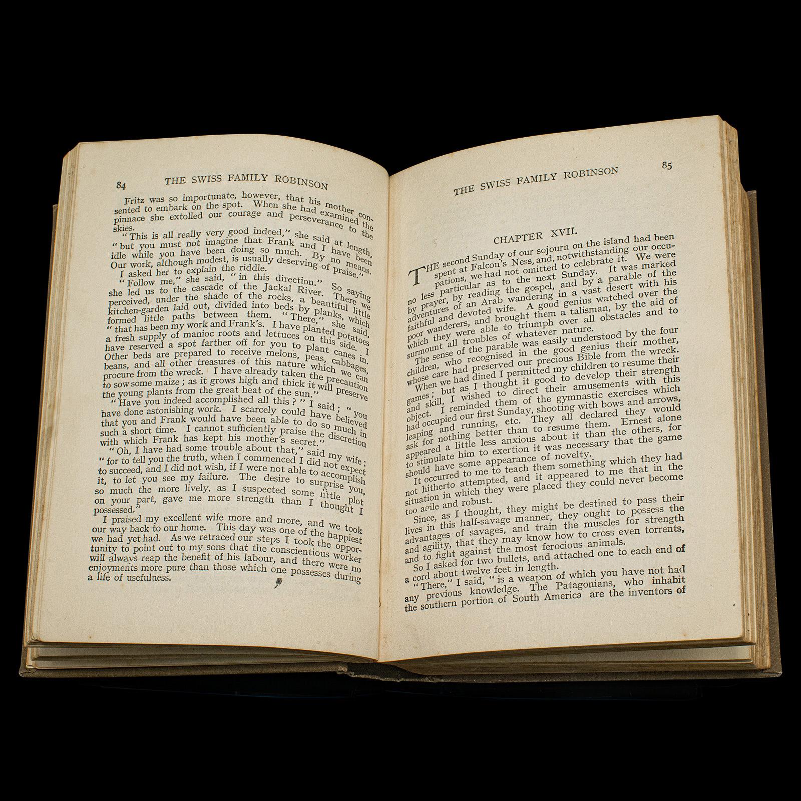 Vintage Book, The Swiss Family Robinson, English, Fiction, Johann Wyss, C.1930 In Good Condition In Hele, Devon, GB