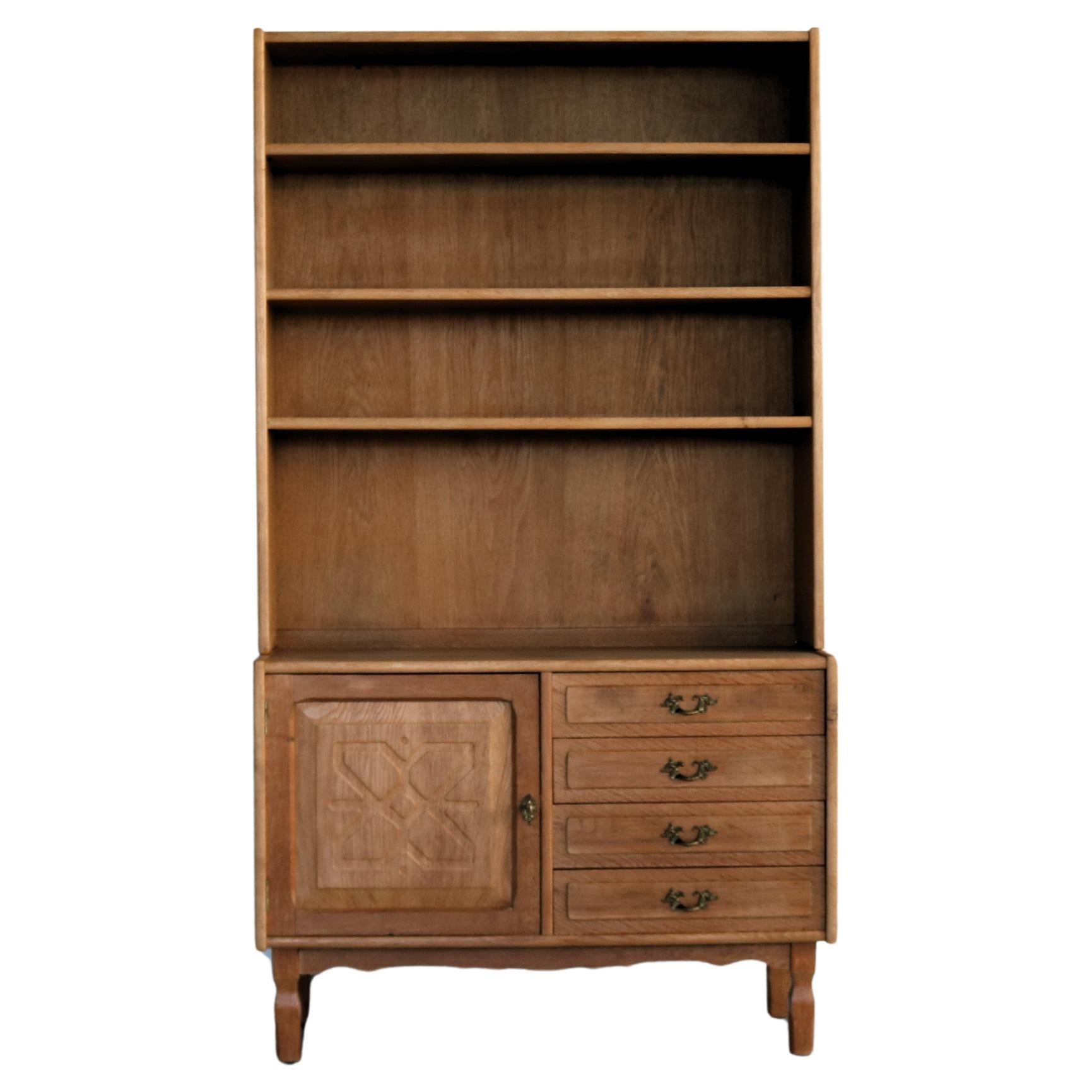 Vintage-Bücherregal  Schrank  brutalistisch  60s  Dänisch