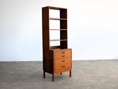 Vintage Teak and Brass Bookcase, Swedish Design, 1960s, Good Condition