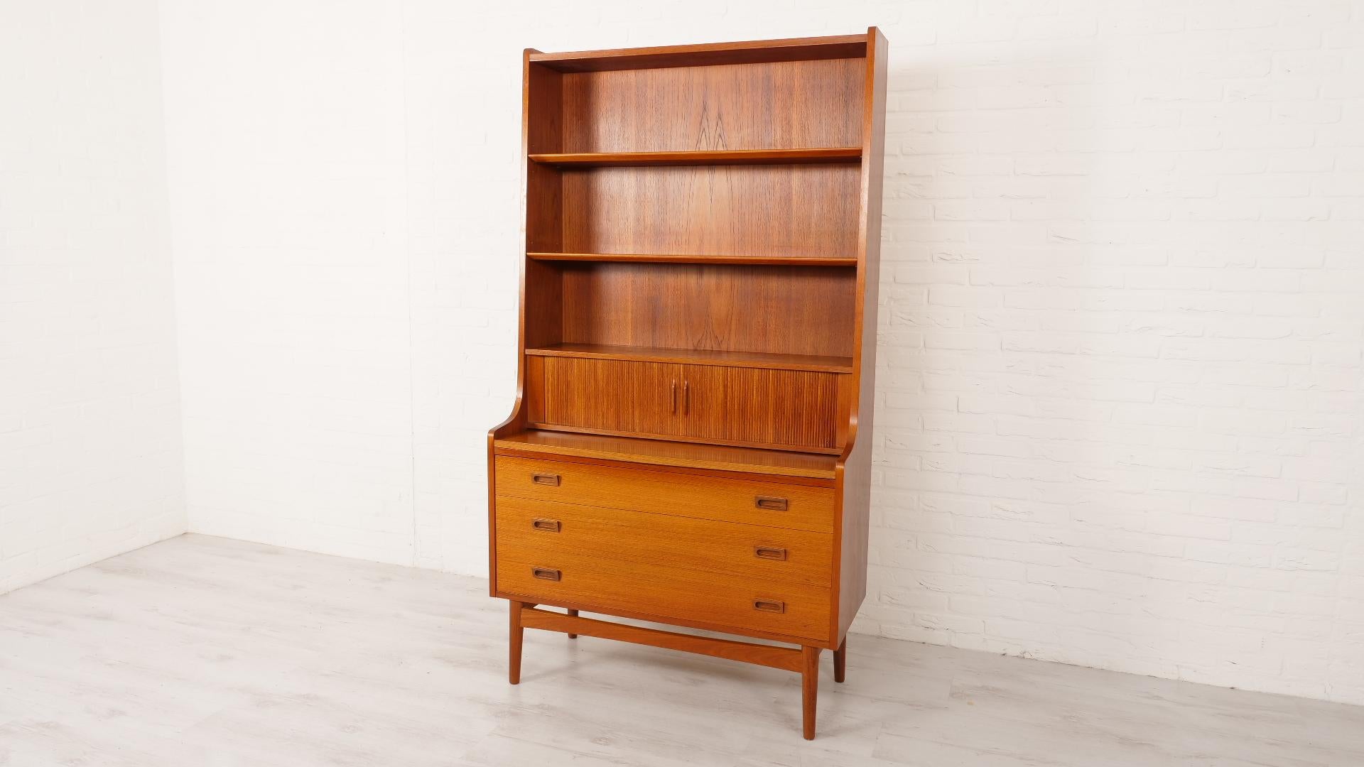 Mid-Century Modern Vintage bookcase  Secretaire  Teak  Johannes Sorth For Sale