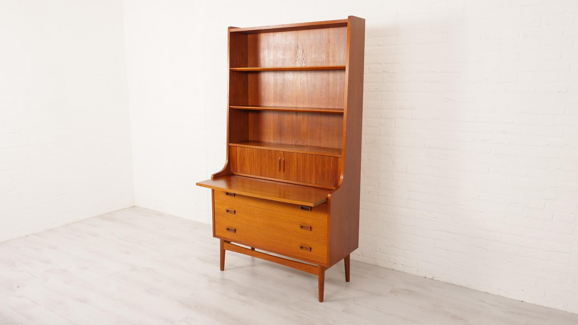 Vintage bookcase  Secretaire  Teak  Johannes Sorth For Sale 3