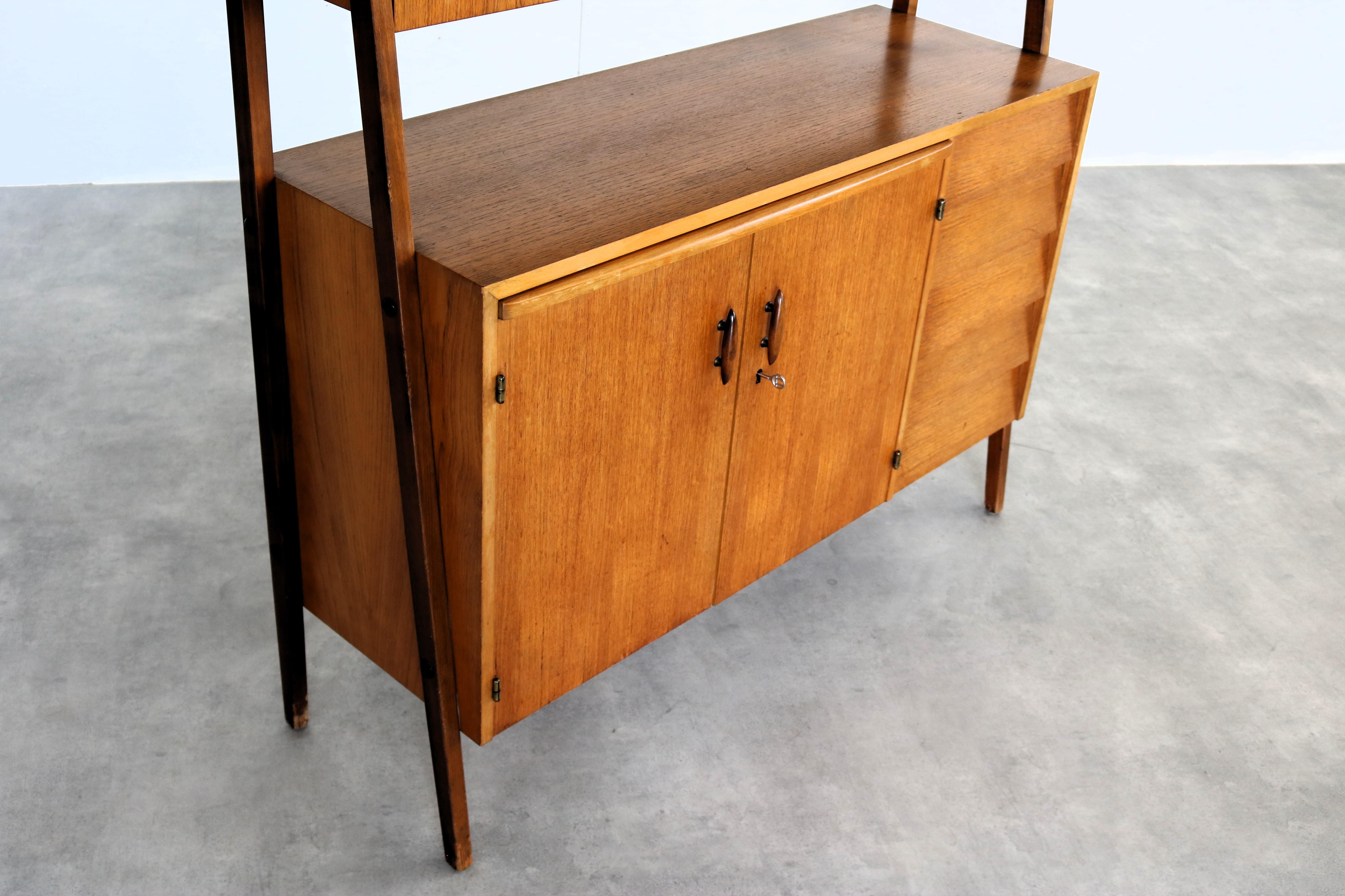 Mid-20th Century vintage bookcase  secretary  cupboard  teak