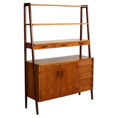 vintage bookcase  secretary  cupboard  teak