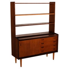 vintage bookcase  secretary  cupboard  teak