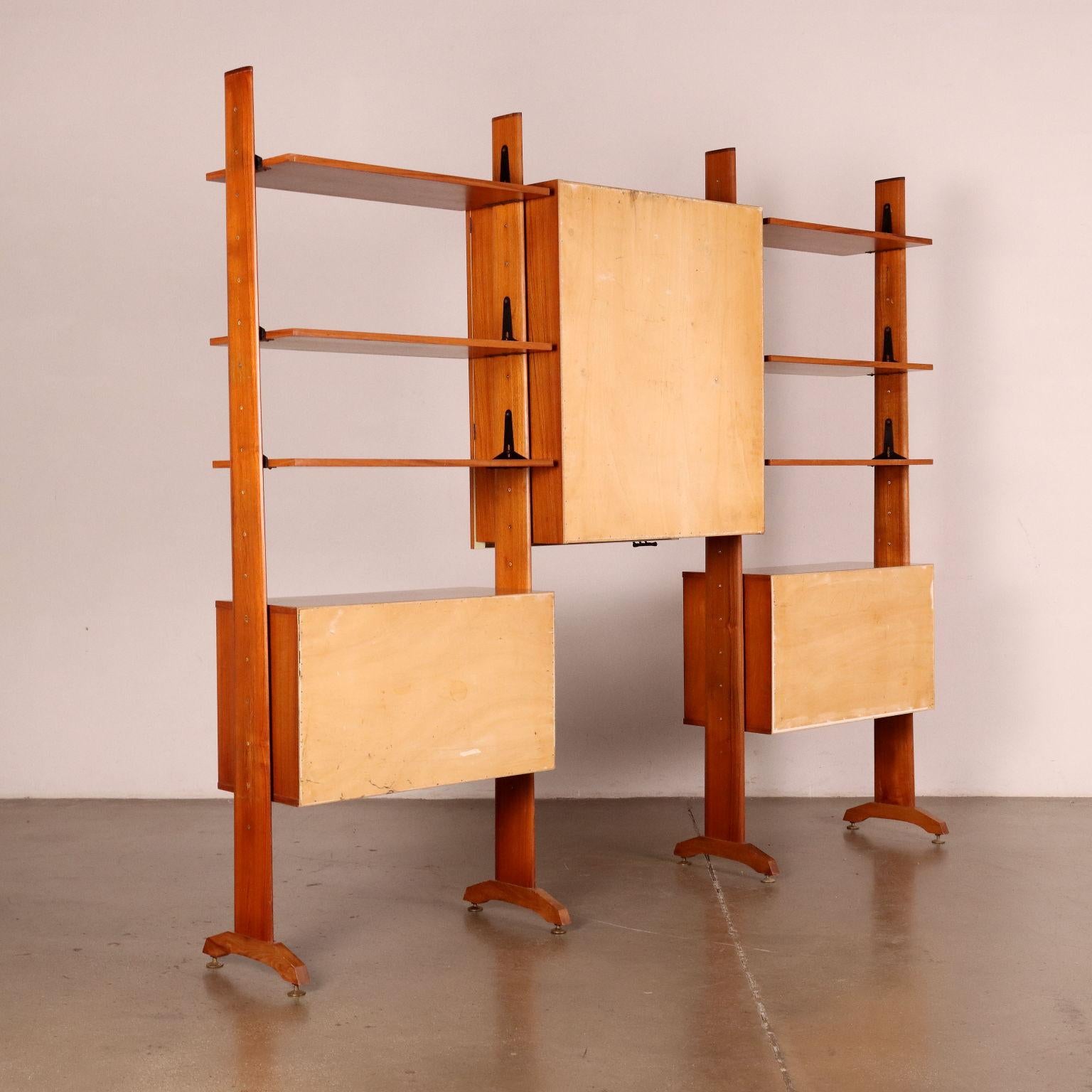 Vintage Bookcase Teak Veneer, Italy, 1960s For Sale 11