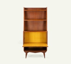 Vintage Bookcase with Flap Cabinet and Open Compartments by V. Dassi, 1970s