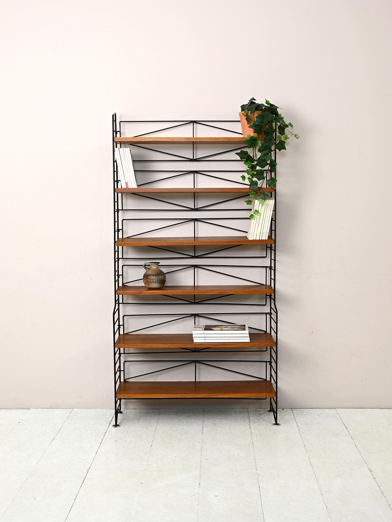 Vintage Bookcase with Metal Frame For Sale at 1stDibs