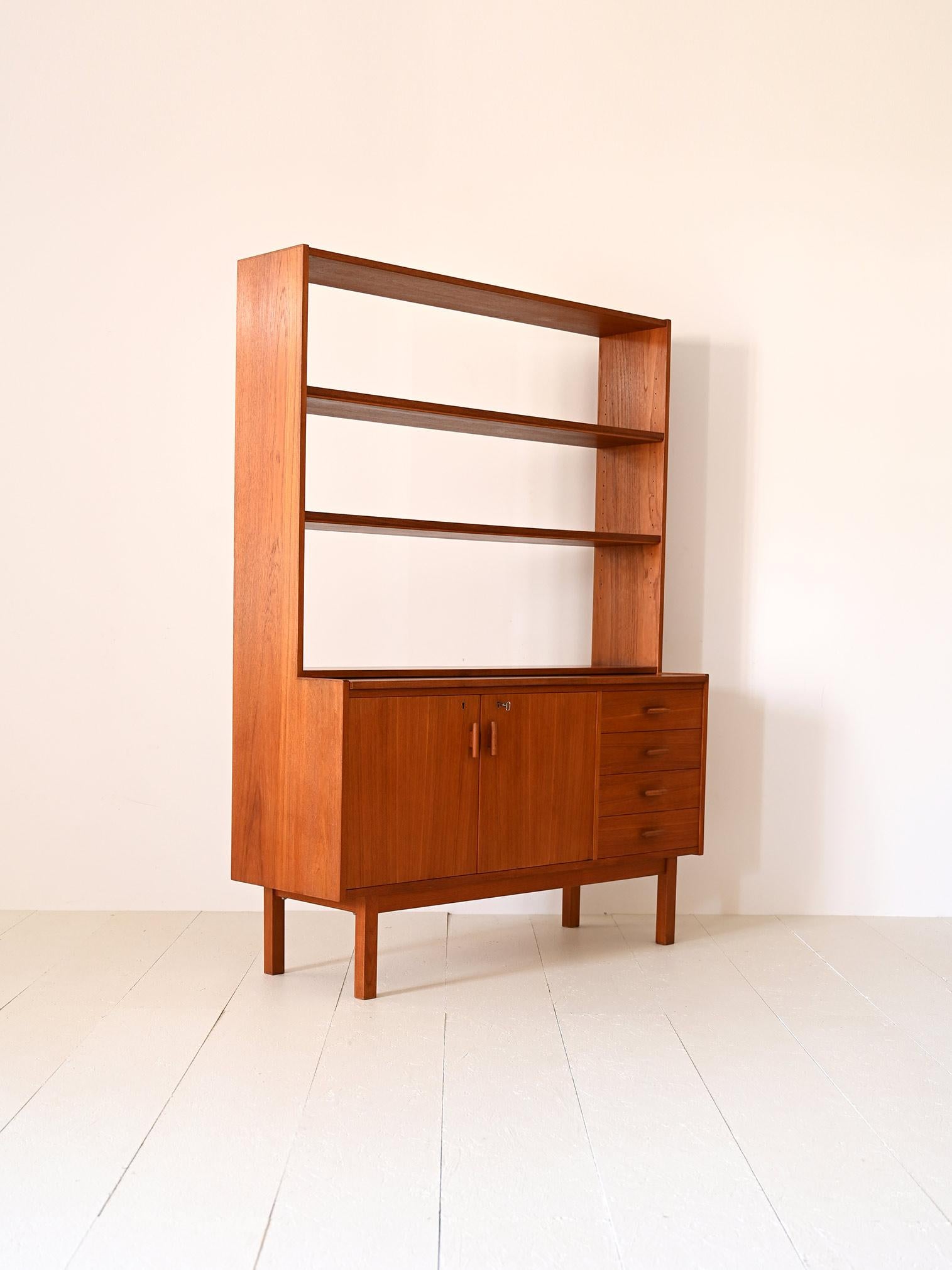 Scandinavian Vintage bookcase with pull-out shelf