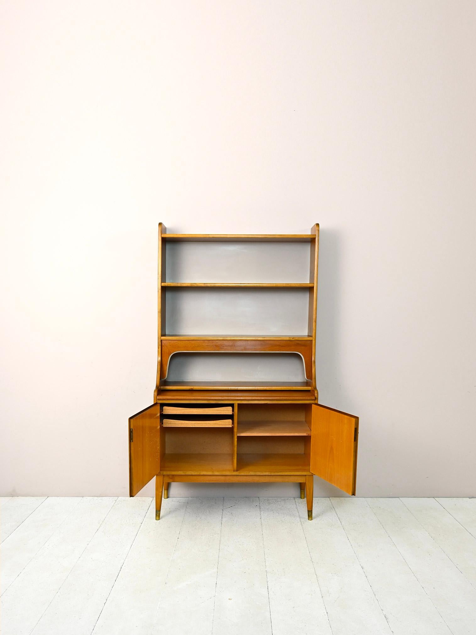 Swedish Vintage bookcase with pull-out shelf