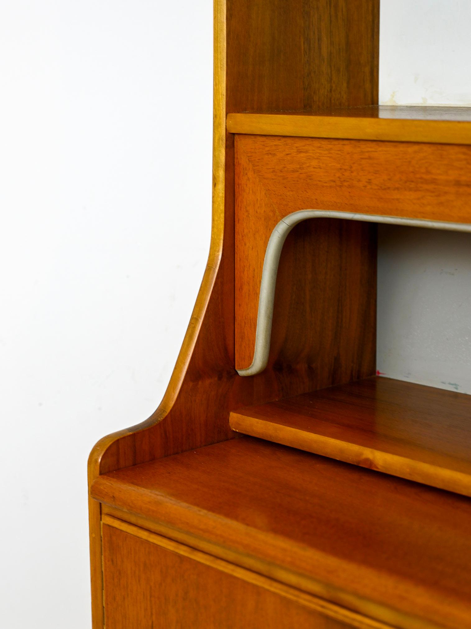 Mid-20th Century Vintage bookcase with pull-out shelf
