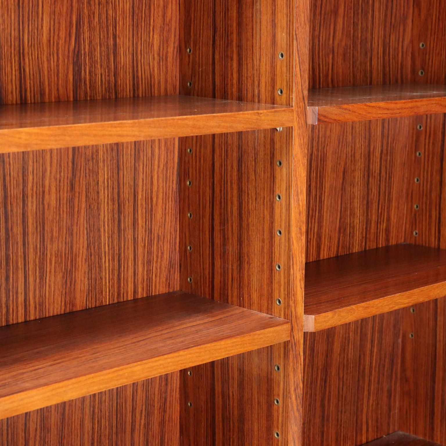 Vintage Bookshelf Exotic Wood Italy, 1960s For Sale at 1stDibs