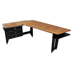 Vintage Boomerang Desk in Oak, Guillerme and Chambron
