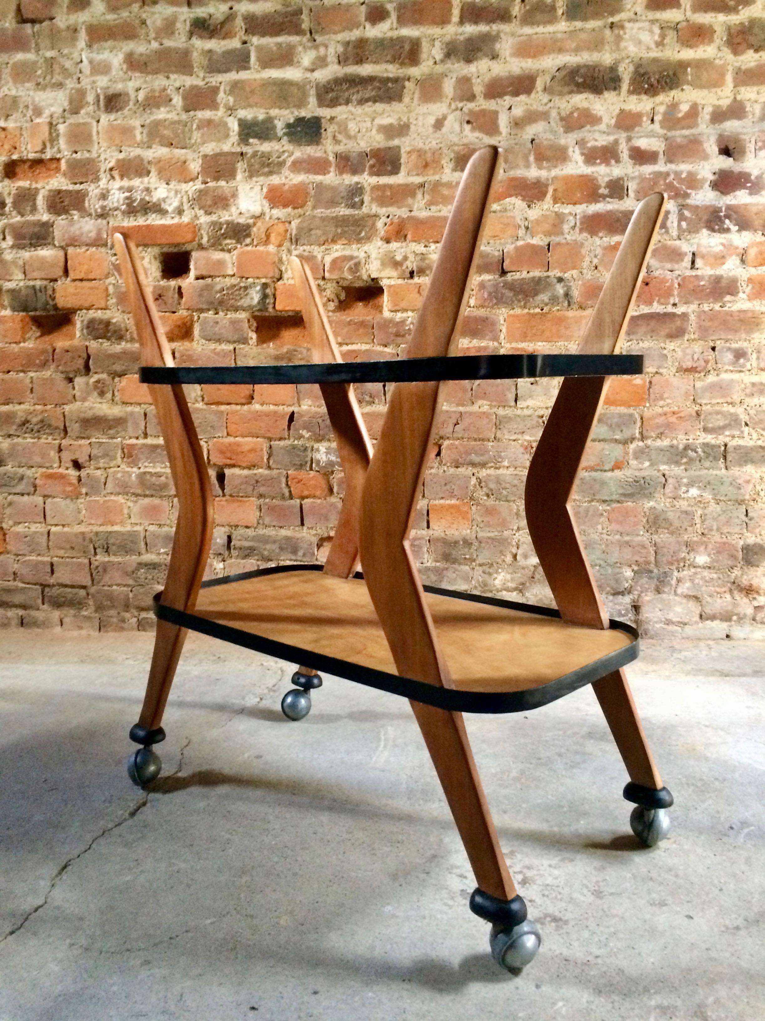 Vintage Boomerang Drinks Serving Cocktail Trolly, circa 1950s In Good Condition In Longdon, Tewkesbury