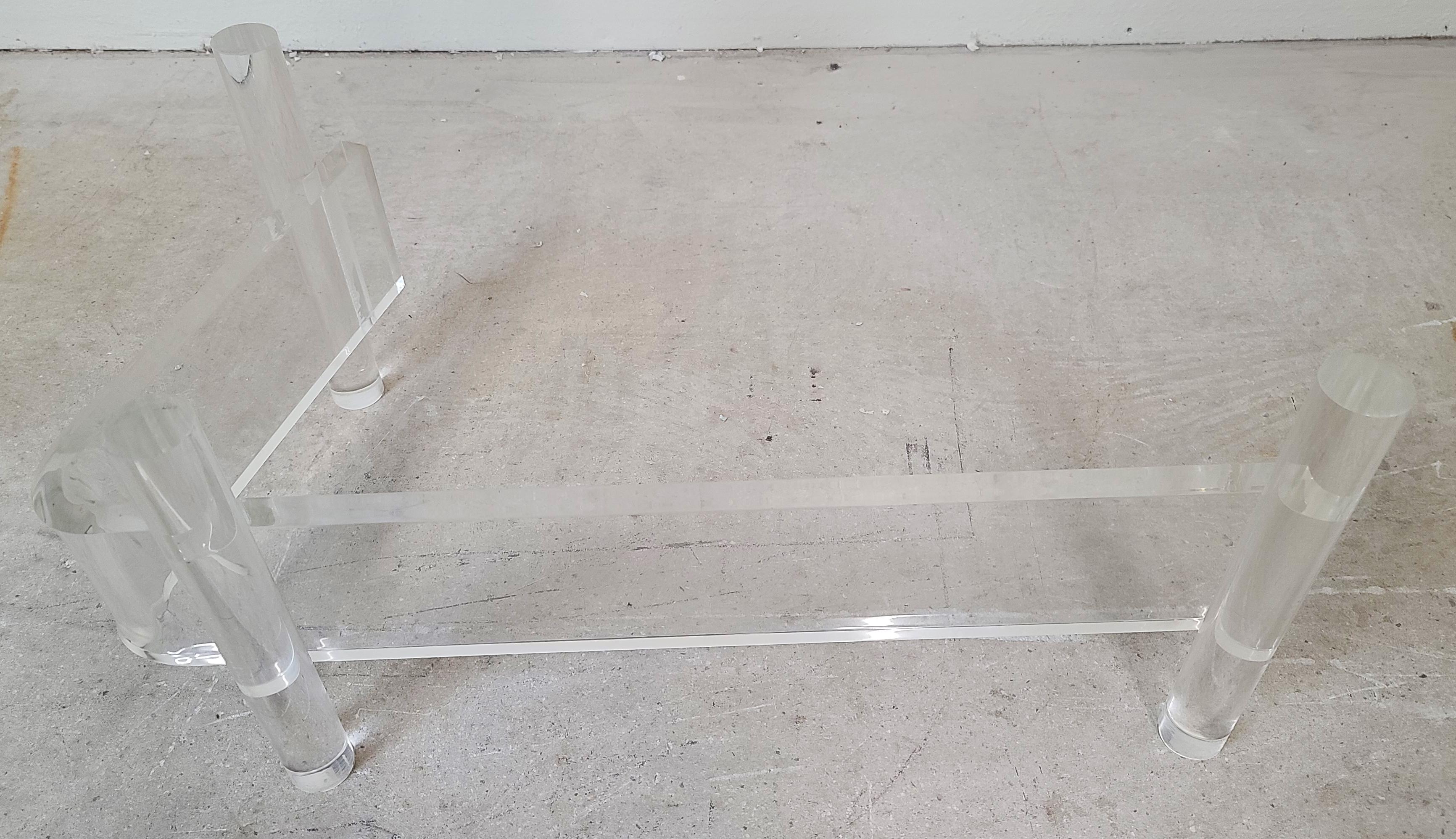 Vintage Boomerang Italian Marble & Lucite Coffee Cocktail Table For Sale 7