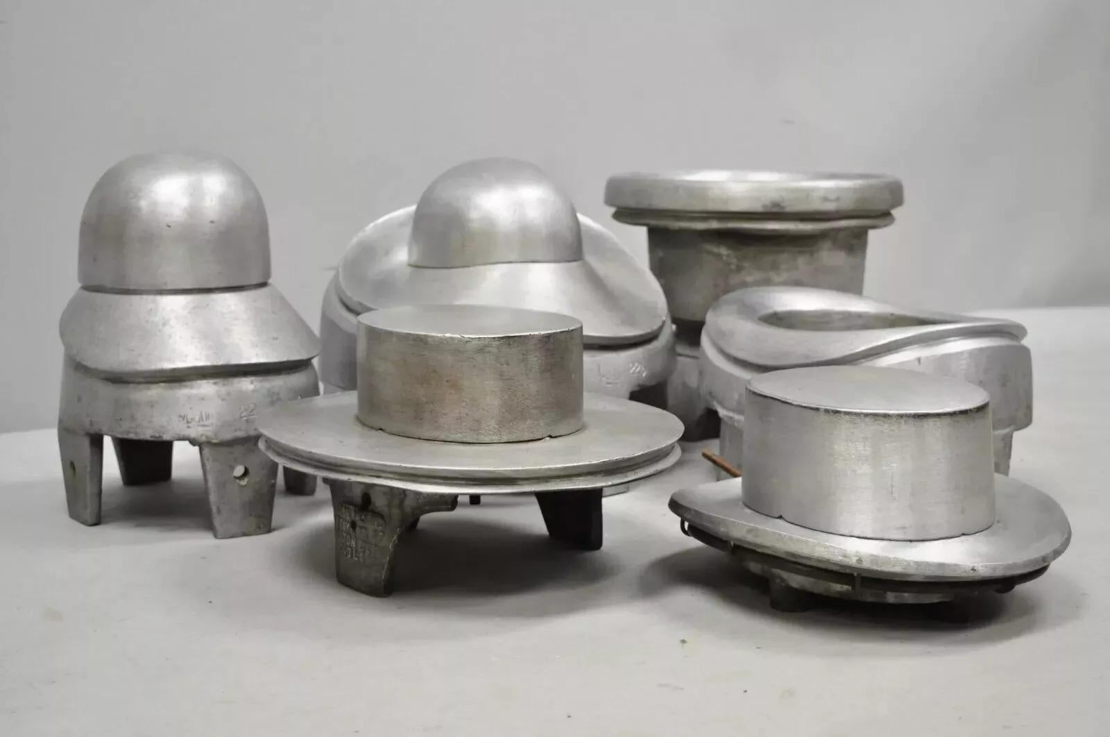 Vintage Boon & Lane Molde de aluminio para sombreros Millinery Luton Beds Inglaterra B en venta 2