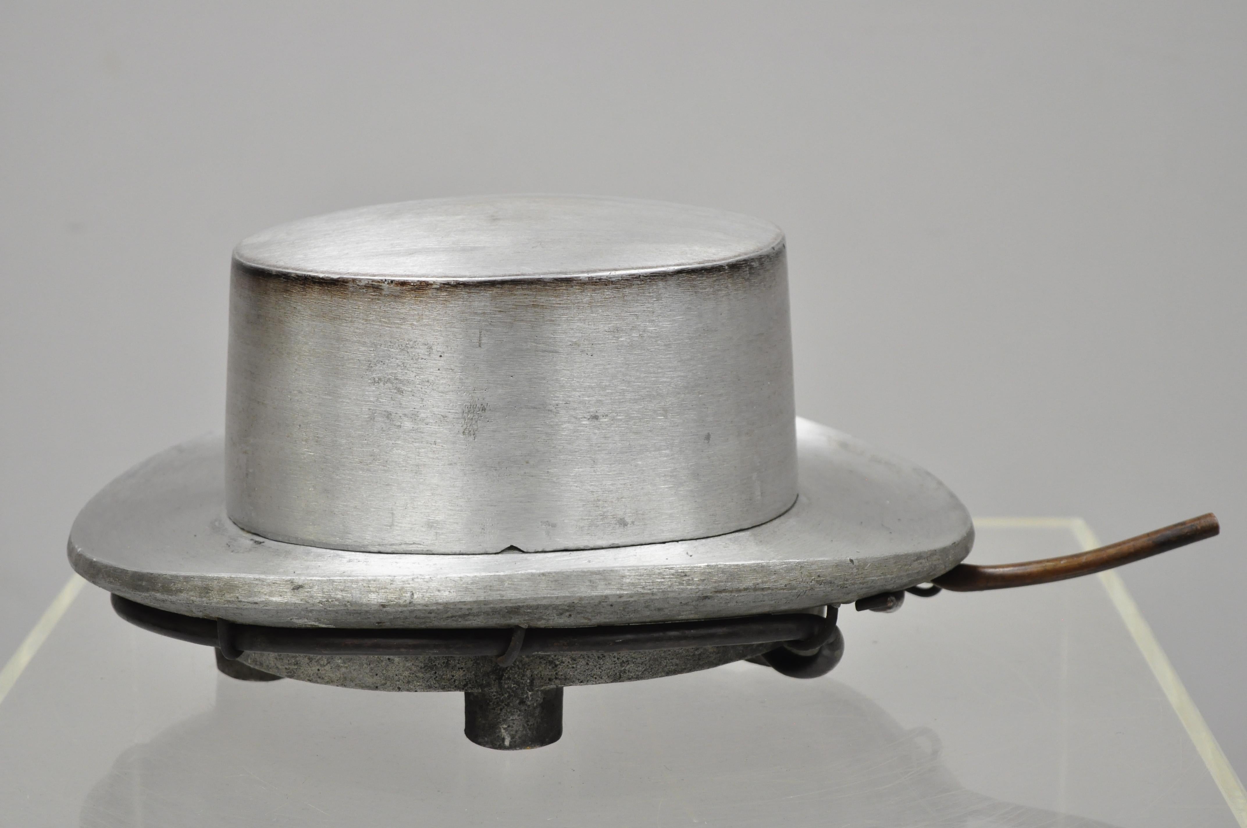Vintage boon and lane aluminum hat block mold form millinery, Luton Beds, England (C). Listing is for (1) hat mold as pictured, circa mid-20th century. Measurements: 6.5