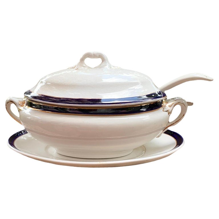 Vintage Booths Silicone China Oval Sauce Tureen With Underplate and ...