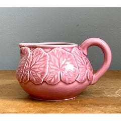 Vintage Bordallo Pinheiro Pink Cabbage Leaf Creamer