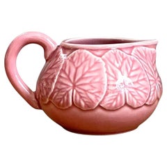 Vintage Bordallo Pinheiro Pink Cabbage Leaf Creamer