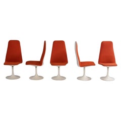 Retro Borge Johanson Orange Viggen Dining Chairs, 1960s, Set of 5