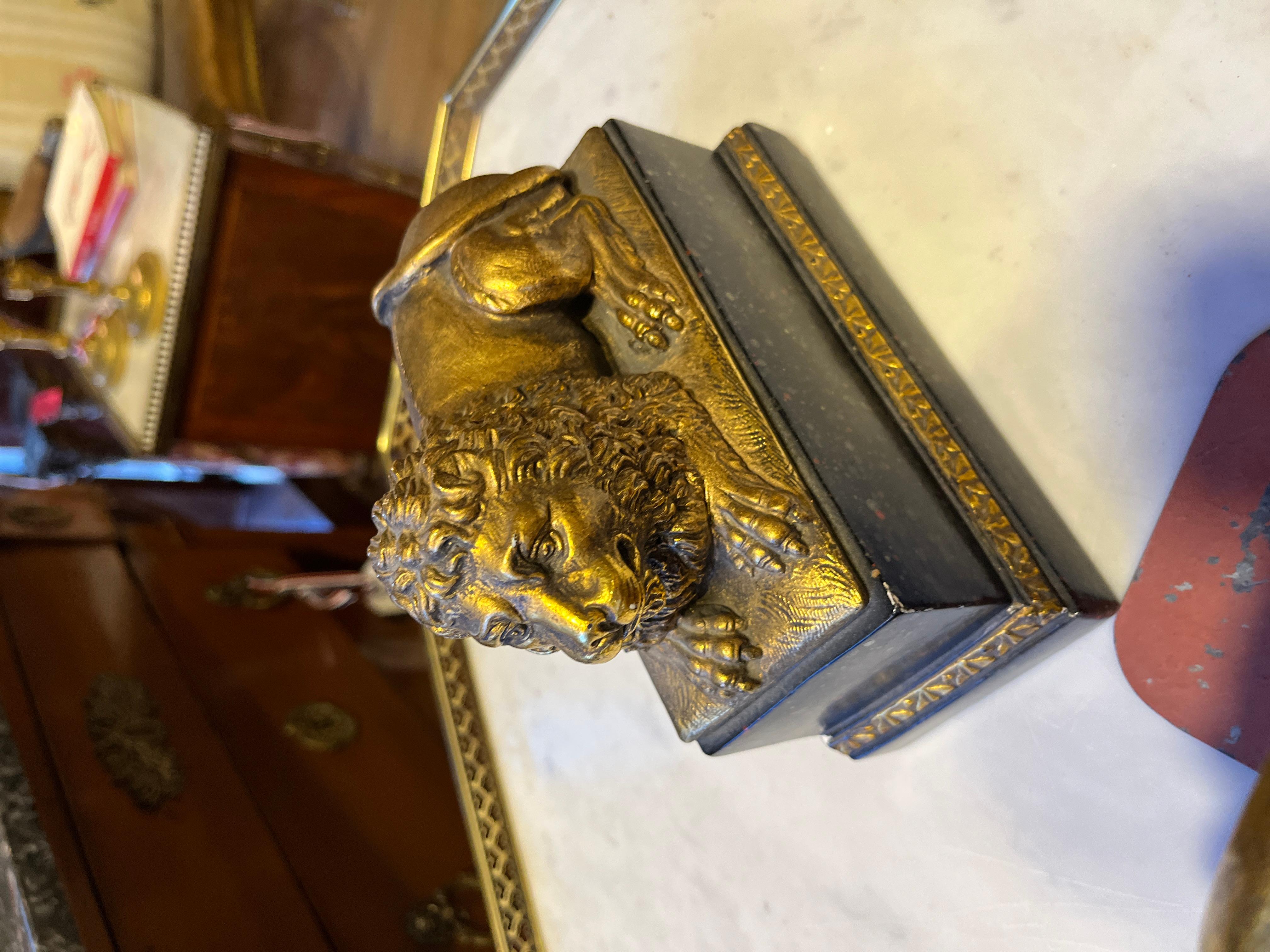 Vintage Borghese Bookends Reclining Lions. Fine detailing and beautiful work. See photos.