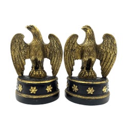Vintage Borghese-Buchstützen mit schwarzem Sockel, Adler