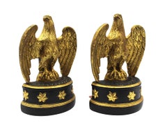 Vintage Borghese Eagle Bookends with Black Base