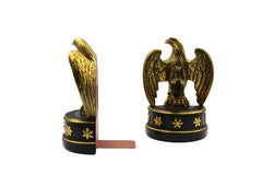 Vintage Borghese Eagle Bookends with Black Base
