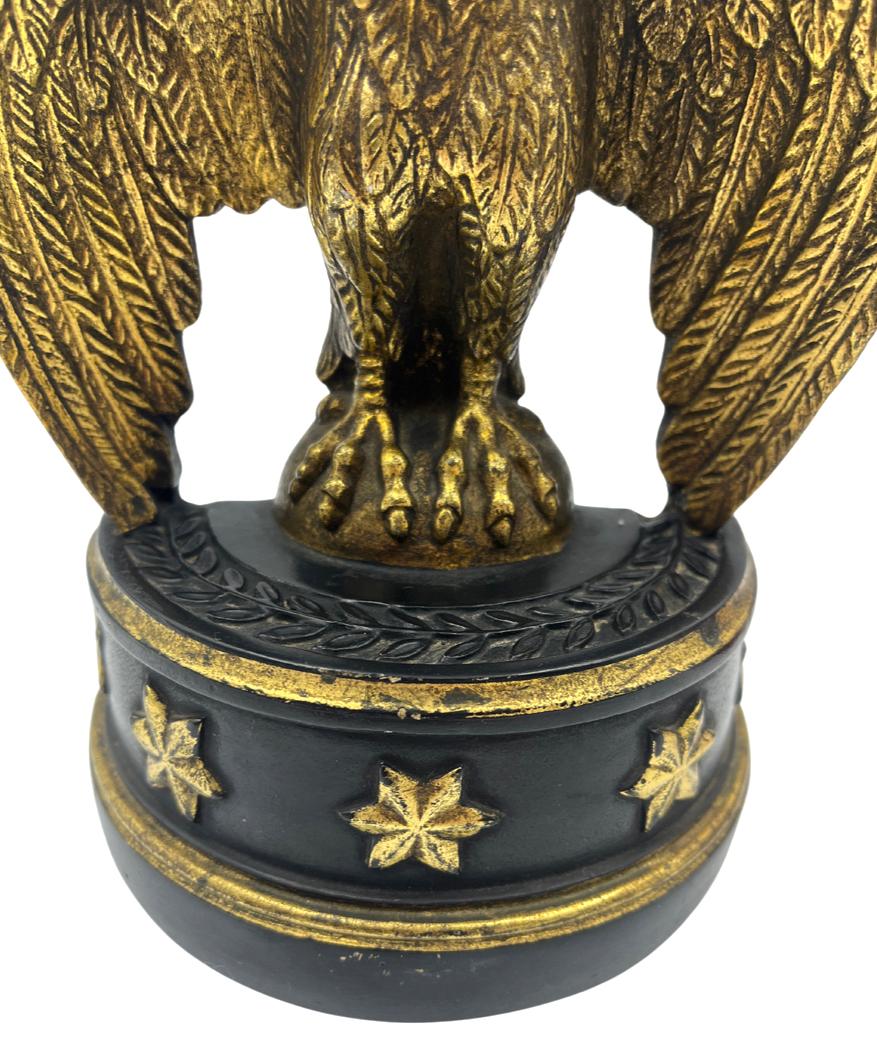 Vintage Borghese Eagle Bookends with Black Base In Good Condition In Colorado Springs, CO