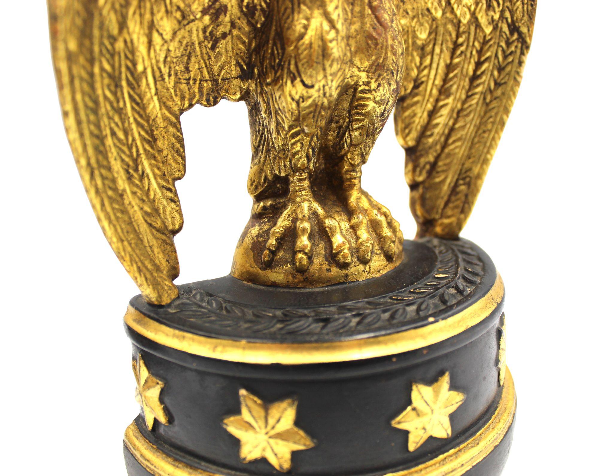 Vintage Borghese Eagle Bookends with Black Base In Good Condition In Colorado Springs, CO
