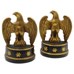 Vintage Borghese Eagle Bookends with Black Base
