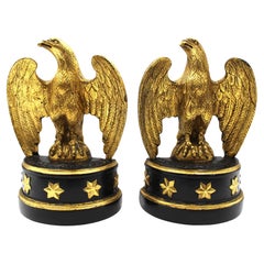 Vintage Borghese Eagle Buchstützen mit schwarzem Sockel