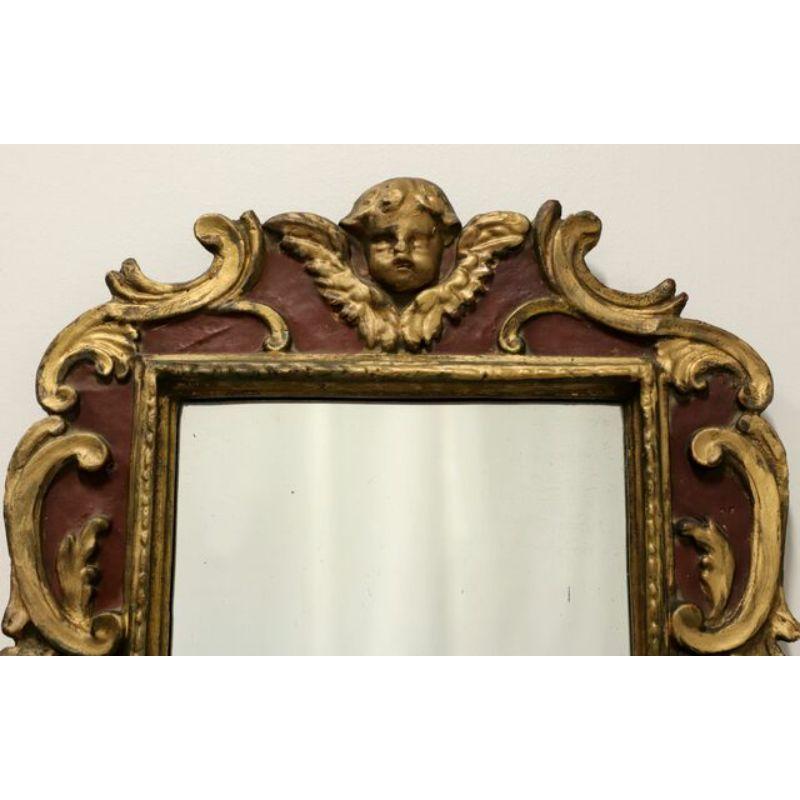 BORGHESE Vintage Italienischer Cherub-Wandspiegel in Gold & Maroon (Barock)