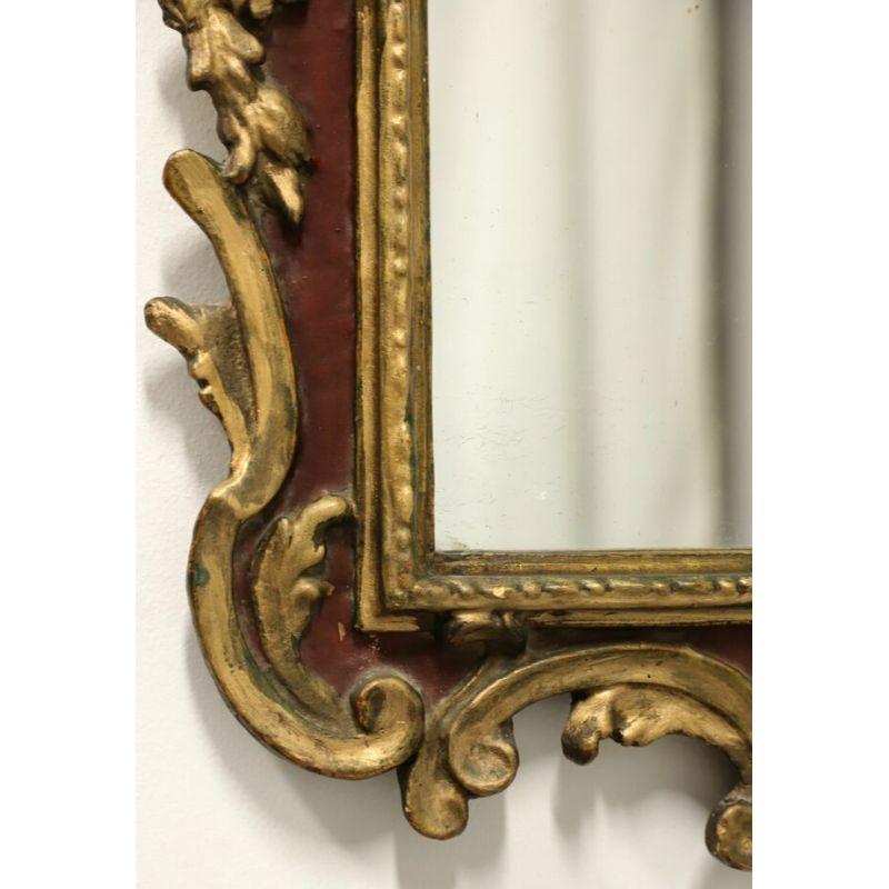 20th Century BORGHESE Vintage Italian Gold & Maroon Cherub Wall Mirror For Sale