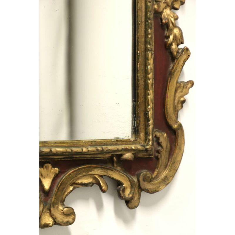 Plaster BORGHESE Vintage Italian Gold & Maroon Cherub Wall Mirror For Sale