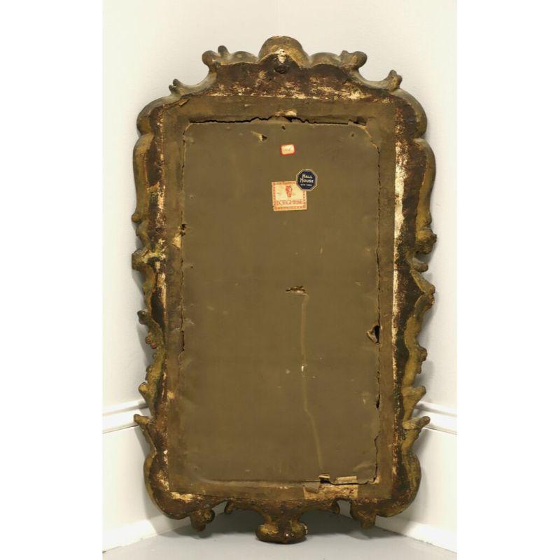 BORGHESE Vintage Italian Gold & Maroon Cherub Wall Mirror For Sale 1