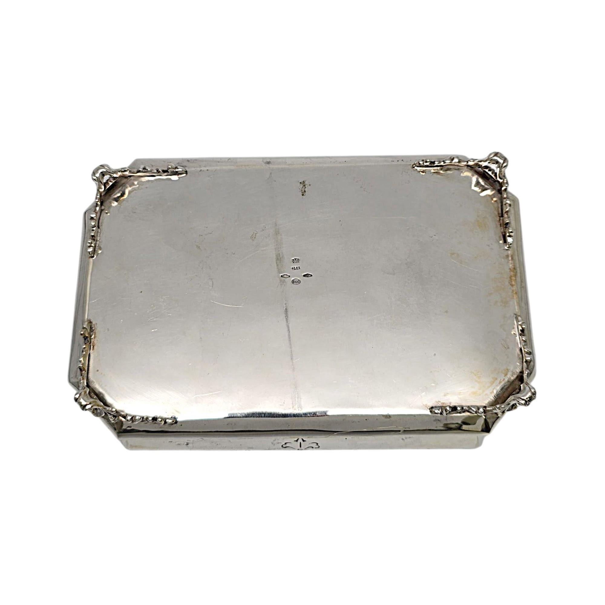 Vintage Borghetti Ugo Fabrica Argenteria Italia 800 Caja de plata malaquita #21688 en venta 2