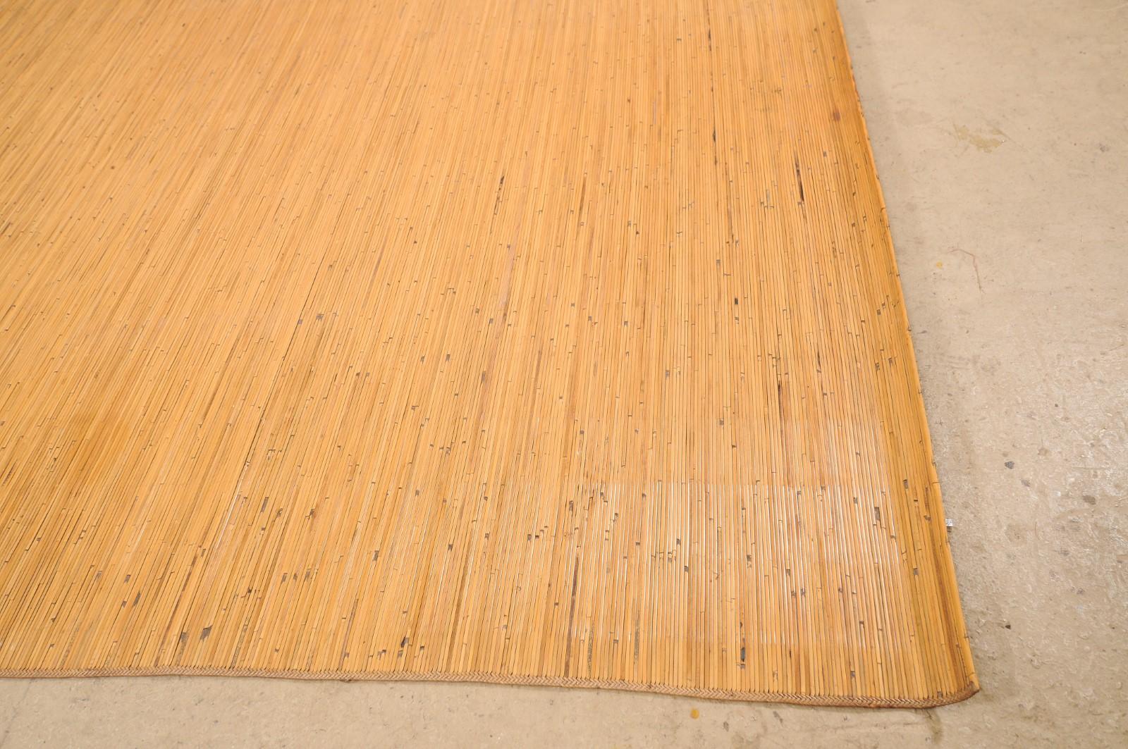 20th Century Vintage Borneo Long-House Bamboo Reed Floor Mat For Sale